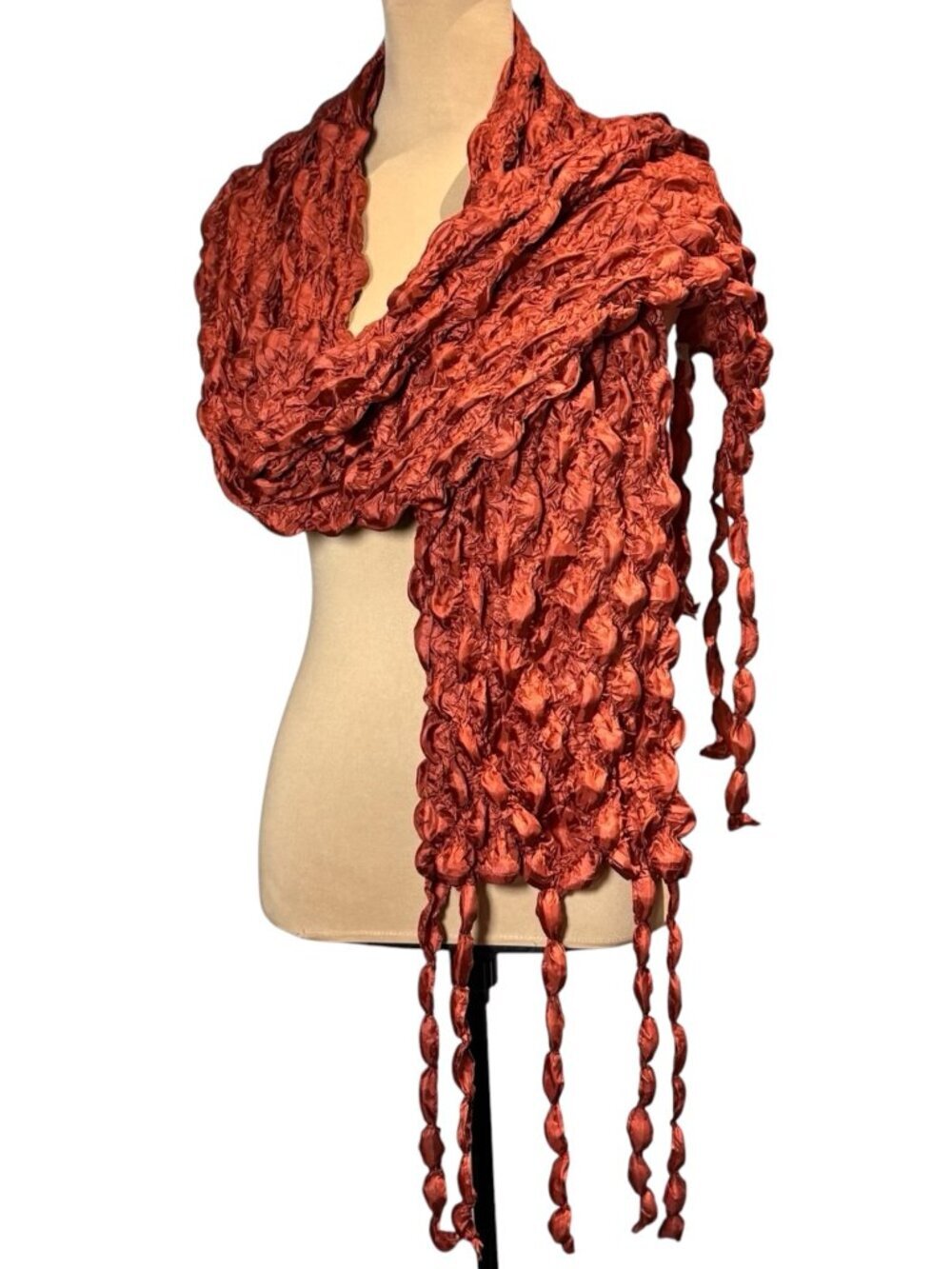 Komarov Textured 3D Scarf Lightweight Avant Garde Boho Artsy